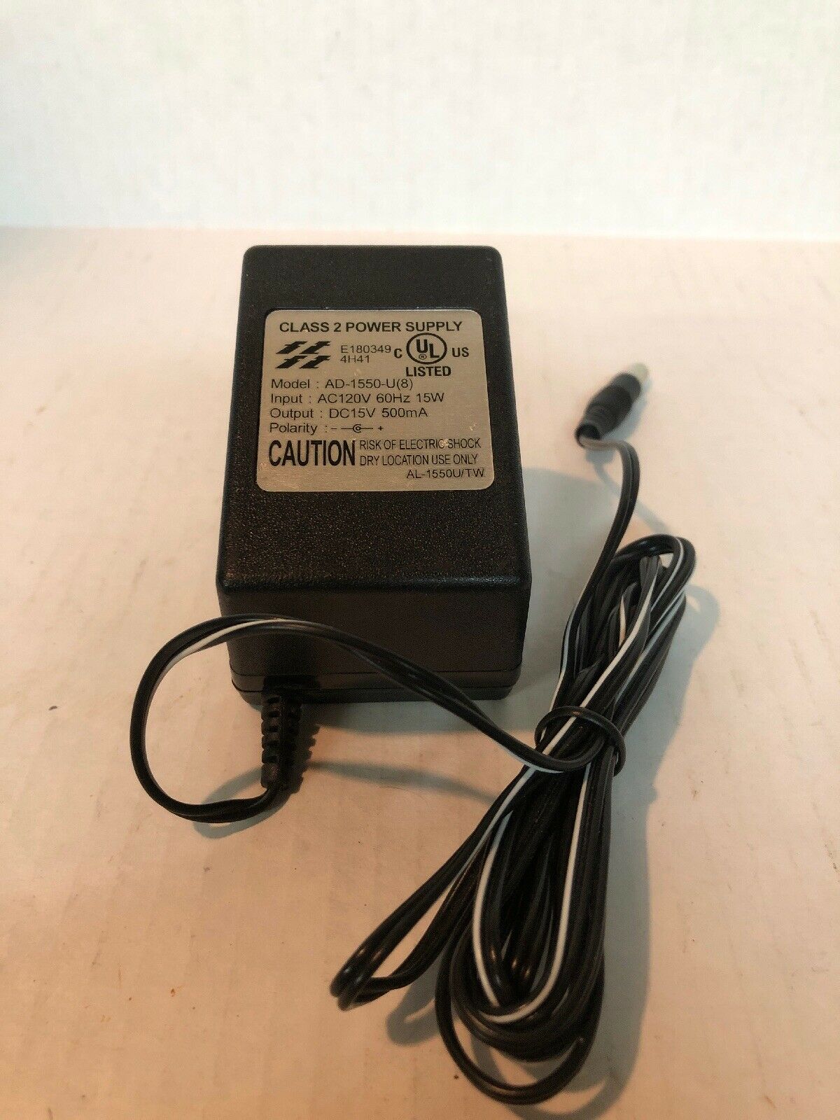 NEW AD-1550-U(8) 15V DC 500mA Class 2 Power Supply AC Adapter Charger Power Cord